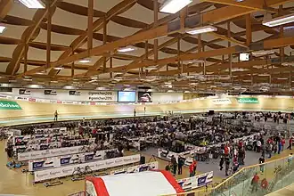 Het Velodrome Suisse tijdens de kampioenschappen
