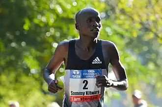 Tijdens de Amsterdam Marathon 2016