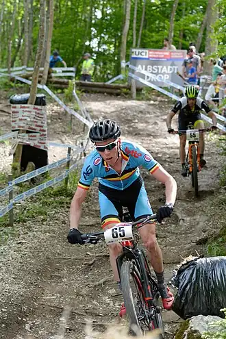 Luyten tijdens de wereldbeker in Albstadt 2016
