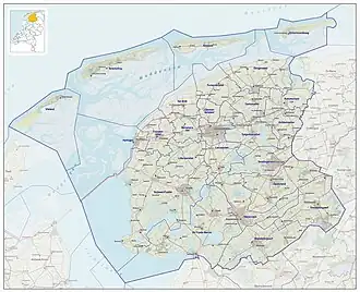 Veiligheidsregio Fryslân, impressie van het landschap en indeling van gemeenten (2017)