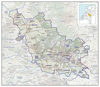Veiligheidsregio Gelderland-Midden, impressie van het landschap en indeling van gemeenten (2017)