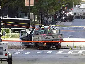 De bij de aanslag gebruikte pick-uptruck