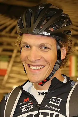 Beukeboom tijdens de Europese kampioenschappen baanwielrennen 2017.