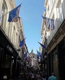 Straatbeeld met vlaggen Heiligdomsvaart, 2018