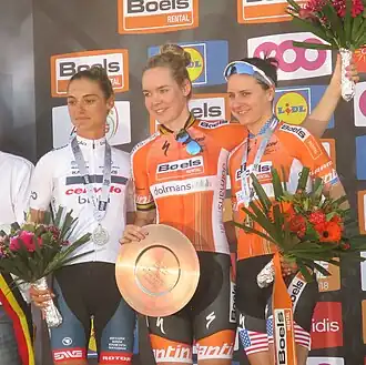2. Moolman-Pasio; 1. Van der Breggen; 3. Guarnier