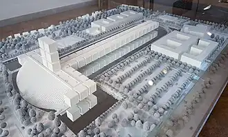De maquette van de campus