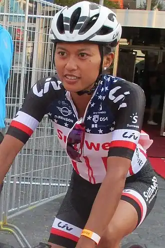 Coryn Rivera in de nationale kampioenstrui in 2018