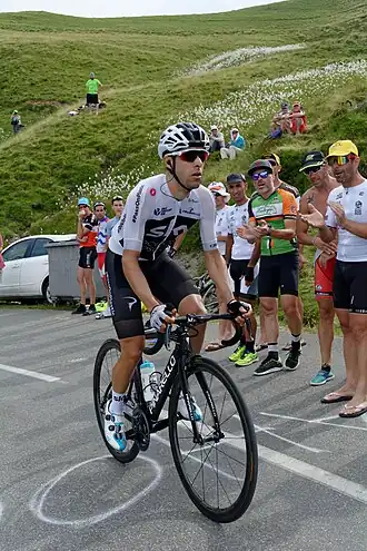 Castroviejo in de 19e etappe van de Ronde van Frankrijk 2018.