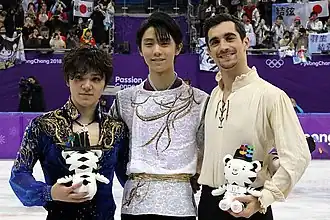 Podium van de mannenwedstrijd.