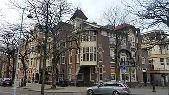 Ingang Jan Luijkenstraat bij Stadhouderskade (januari 2019) Voormalig kantoor van Eduard Cuypers
