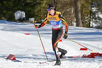 De Marre tijdens de Wereldkampioenschappen noords skiën van 2019 te Seefeld.