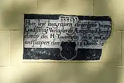 Ingemetselde grafzerk van ds. Aegidius Eberecht