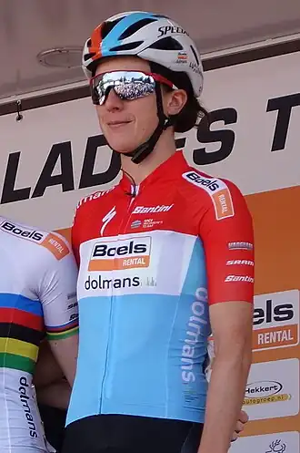 Eindwinnares Christine Majerus aan de start in Stramproy