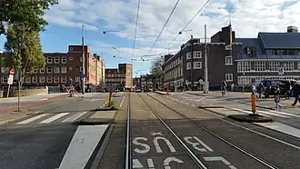 Overzicht over de Miachineslootbrug met rechts Het Sieraad (november 2019)