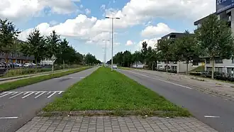 De Alpen naar het noorden vanaf kruising Nisserstraat (september 2020)
