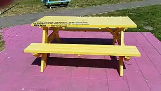 Een van de tafels (mei 2020)