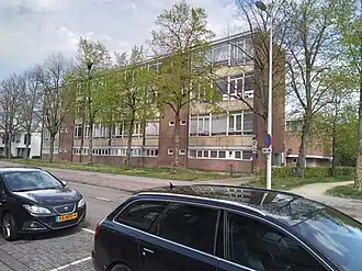 Gevelwand aan de Wiltzanghlaan; mei 2021.