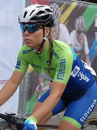 Urška Bravec aan de start van het WK 2021