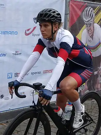 Dronova bij de start van het WK 2021 in Antwerpen