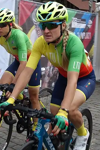 Češulienė aan de start van het WK 2021 in Antwerpen