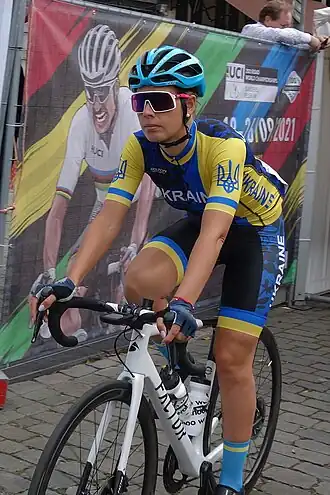 Kononenko bij de start van het WK 2021 in Antwerpen