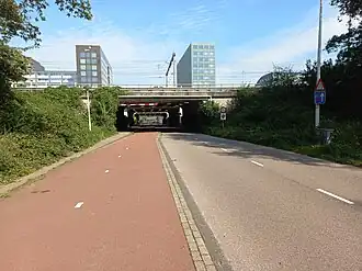 Nieuwe Haagsebrug vanuit het zuiden gezien; op de achtergrond Westgate II (september 2022)