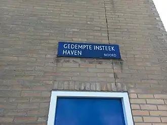 Naambord Gedempte Insteekhaven (mei 2022)