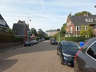 Rechts bebouwing Richard Wagnerstraat Links achtergevels Bernard Zweerskade (september 2022)