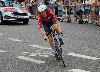Foldager tijdens de tijdrit in de Ronde van Denemarken in 2022
