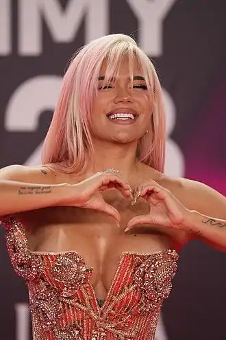 Karol G op de Latin Grammy's in 2023