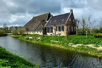 De boerderij Kleasterpleats in Achlum ter plaatse van de latere vestiging van Ludingakerke.