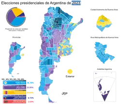 Uitslag eerste ronde per provincie en departement