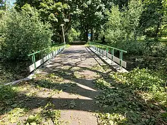 Brug 827 het park in met restanten van storm Poly (juli 2023)