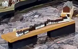 Muurhuizen Lang Grachtje op de Maquette Maastricht 1867