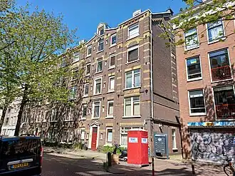 Tweede Jacob van Campenstraat 87-89 (voorgevel) Tweede Jacob van Campenstraat 91-95 (achtergevel) (april 2023)