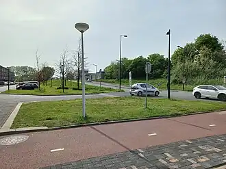 Kromwijkdreef vanaf Karspeldreef, beide afgegraven (april 2024)