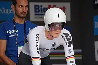 Behrens aan de start van het wereldkampioenschap tijdrijden voor beloften in 2024