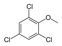 Structuurformule van 2,4,6-trichlooranisol