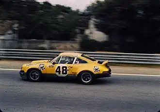 Peter Gregg tijdens de 24 uur van Le Mans in 1973.