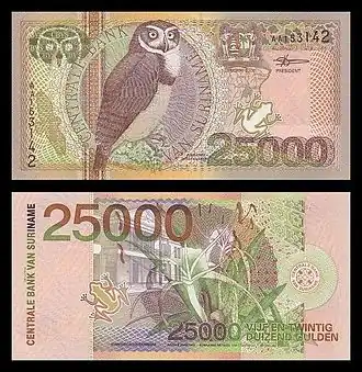 Biljet van 25.000 gulden.