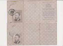 Twee vervalste persoonsbewijzen van Van der Reis: het bovenste onder de alternatieve schuilnaam Gerardus van Ewijk, het onderste op Abbinks naam