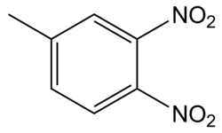 Structuurformule van 3,4-dinitrotolueen
