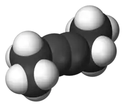 Molecuulmodel van 3-hexyn