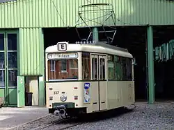 Der Hagener, motorwagen 337 voor de remise in Kohlfurth.