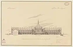 Tekening door Wenck van het Hoofdstation in Kopenhagen