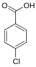 Structuurformule van 4-chloorbenzoëzuur