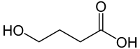 Structuurformule van 4-hydroxybutaanzuur