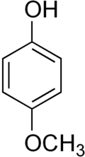 Structuurformule van 4-methoxyfenol