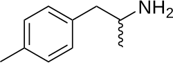 Structuurformule van 4-methylamfetamine