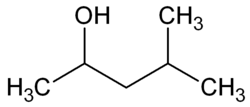Structuurformule van 4-methylpentaan-2-ol